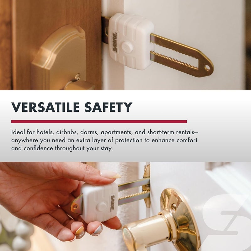 sabre Compact Travel Door Lock, Portable Security Lock for Travel, Hotels, & Rentals, Withstands 650 lbs of Force, Installs in Seconds, No Tools Required, Lightweight & Small for Easy Carry - Image 4